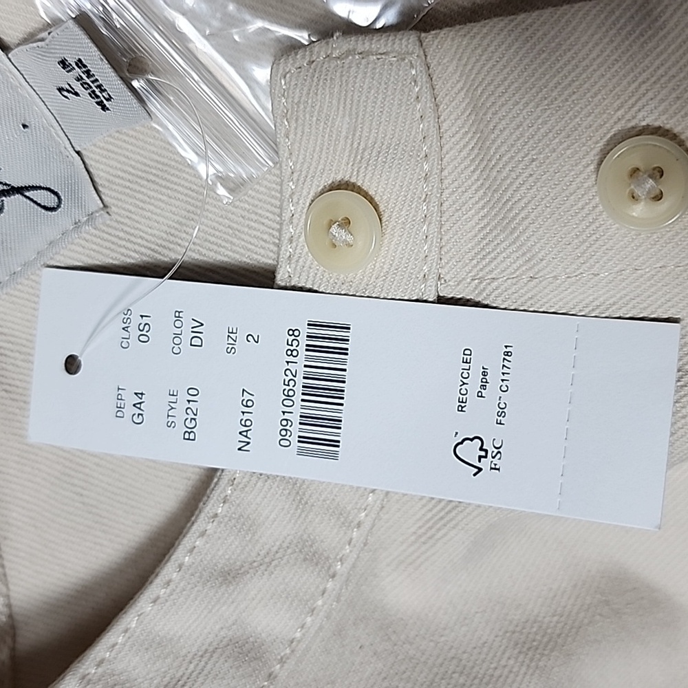 J. Crew long beige shirtdress in stretch denim twill with belt long sleeve Sz 2‎ - Picture 13 of 15